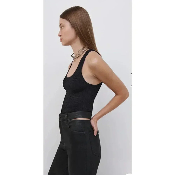 NEW-NWT! Jonathan Simkhai AMELIA black STRAIGHT LEG DENIM - Picture 2 of 9
